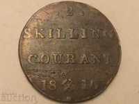 Норвегия 2 скилинг 1810 Фредерик Vl рядка медна монета