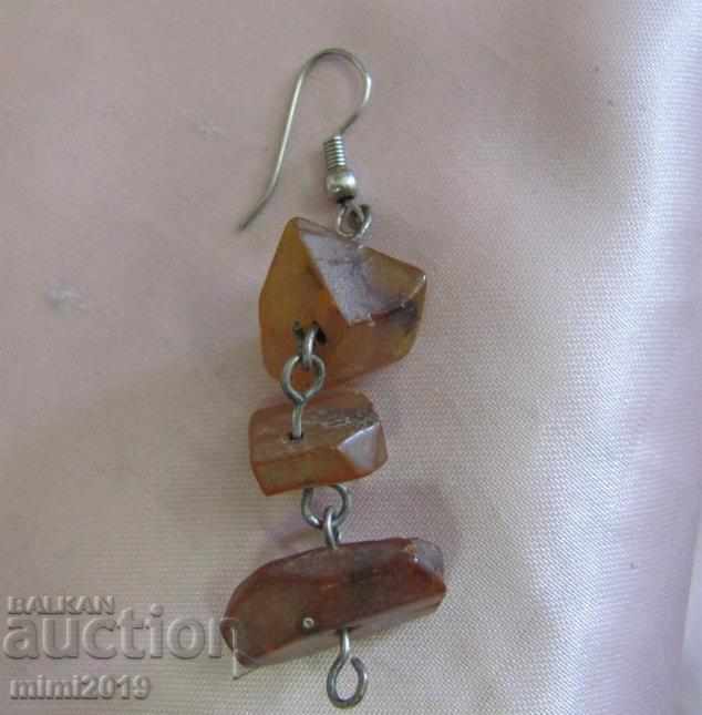 Vintage Ladies Earrings natural amber - 7 Vintage Ladies Earrings natural amber - 7