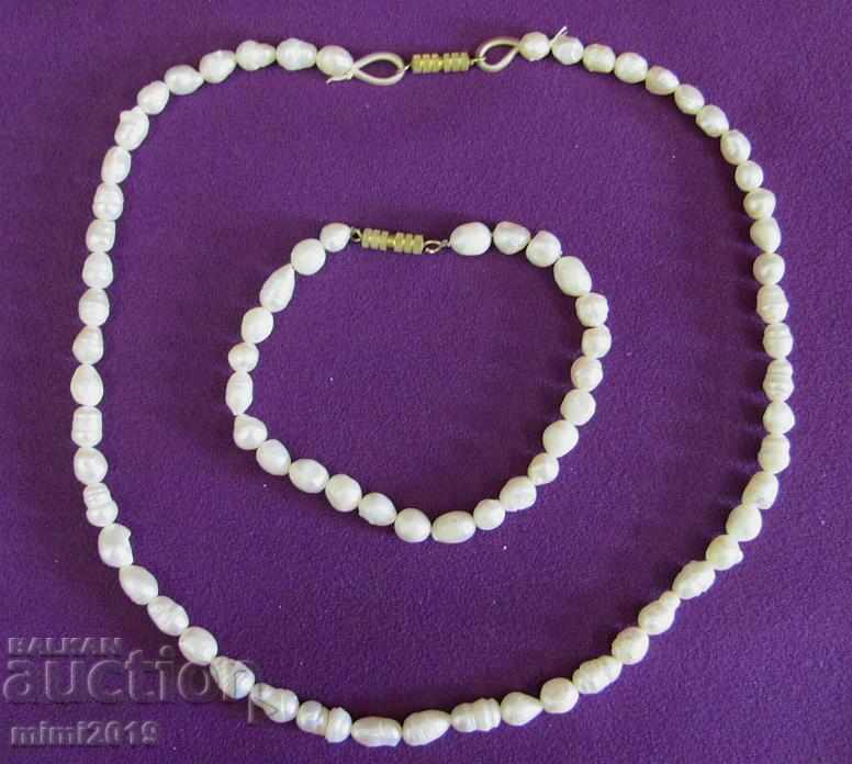 Vintage Women's Necklace and Bracelet natural pearls