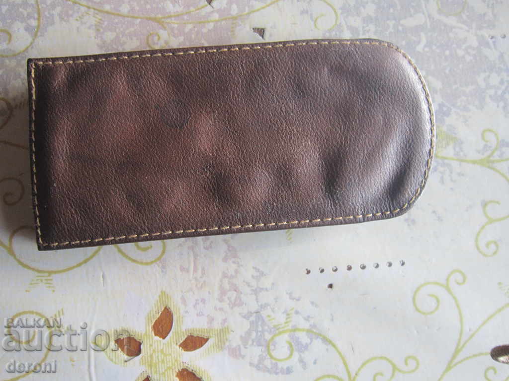 Antique leather razor case razor scissors - 7 Antique leather razor case razor scissors - 7