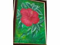 Китайска роза рамка картина Подпис  Стъкло 30 % Еконт