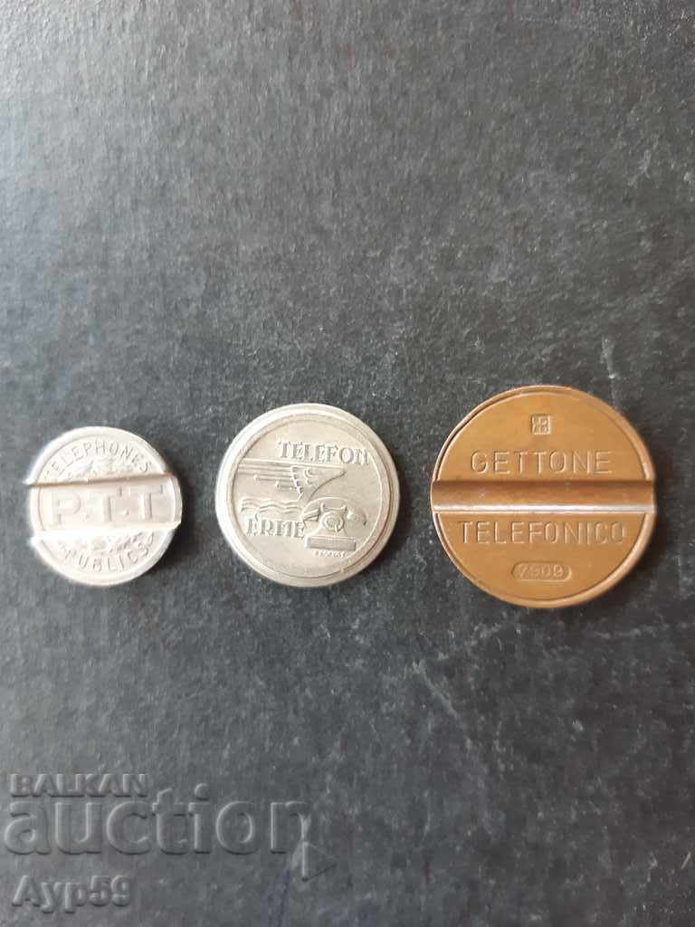 LOT OF TELEPHONE TOKENS - 3 PIECES