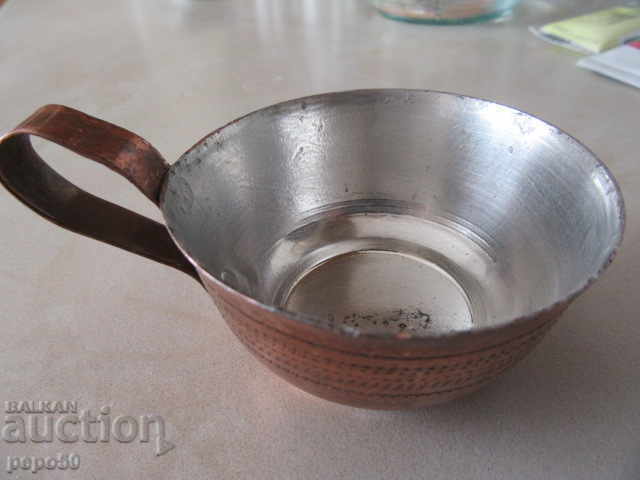 COPPER TANNED CUP FOR HEATED BRANDY FROM SOCA with price 6.00 BGN | € 3.07 COPPER TANNED CUP FOR HEATED BRANDY FROM SOCA with price 6.00 BGN | € 3.07