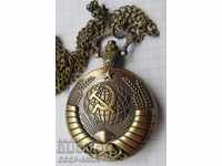 Pocket watch with USSR coat of arms, new, excellent condition