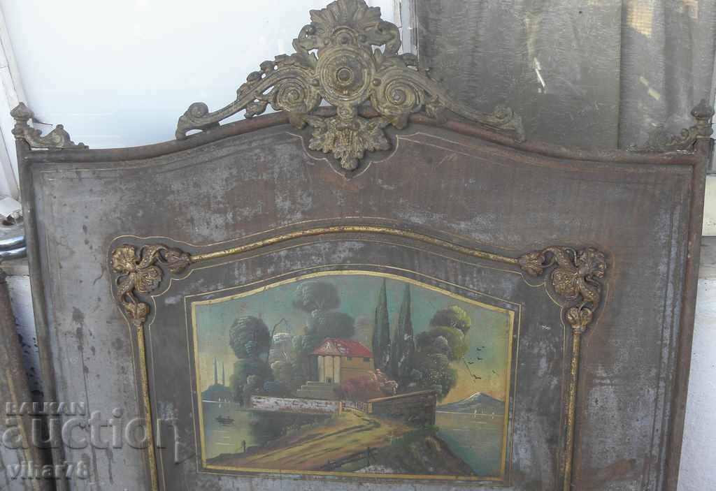 Scânduri de pat vechi cu accesorii din alamă - Doar livrare personală
