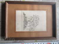Old painting etching engraving signed 1983