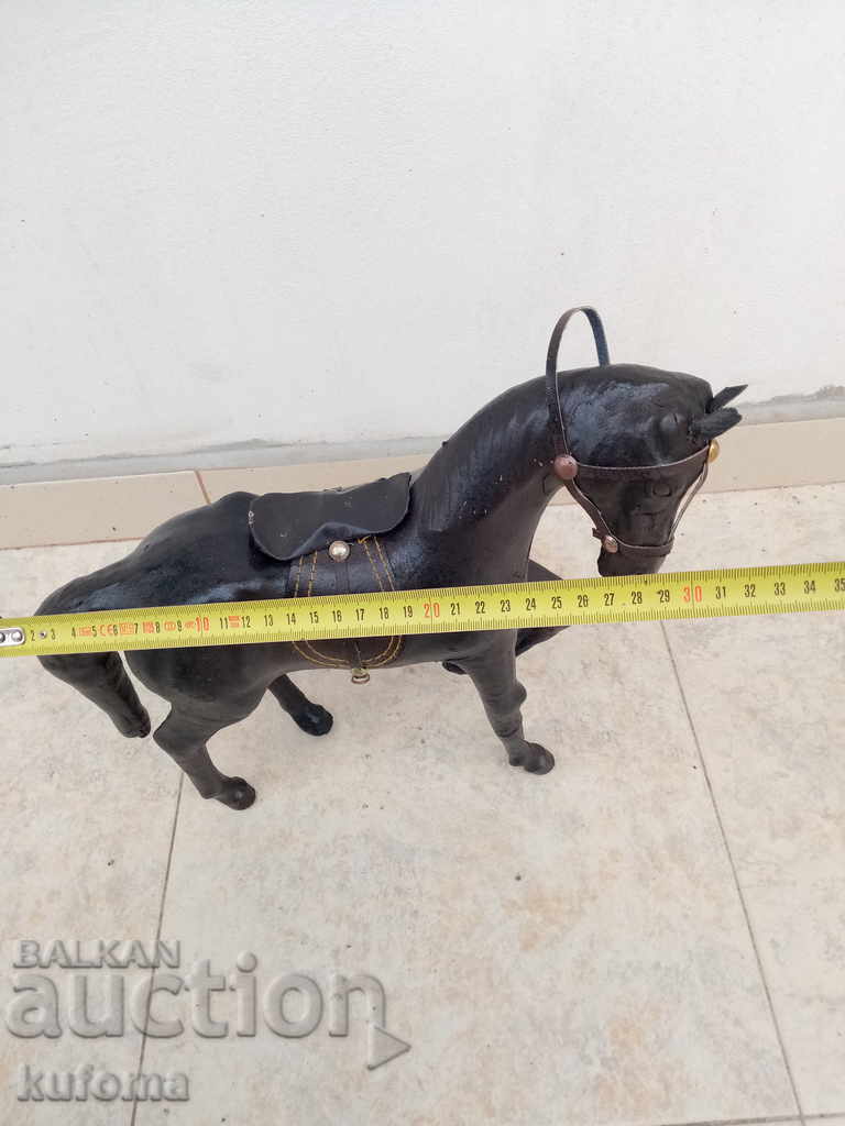 Auction  Old leather horse figurine