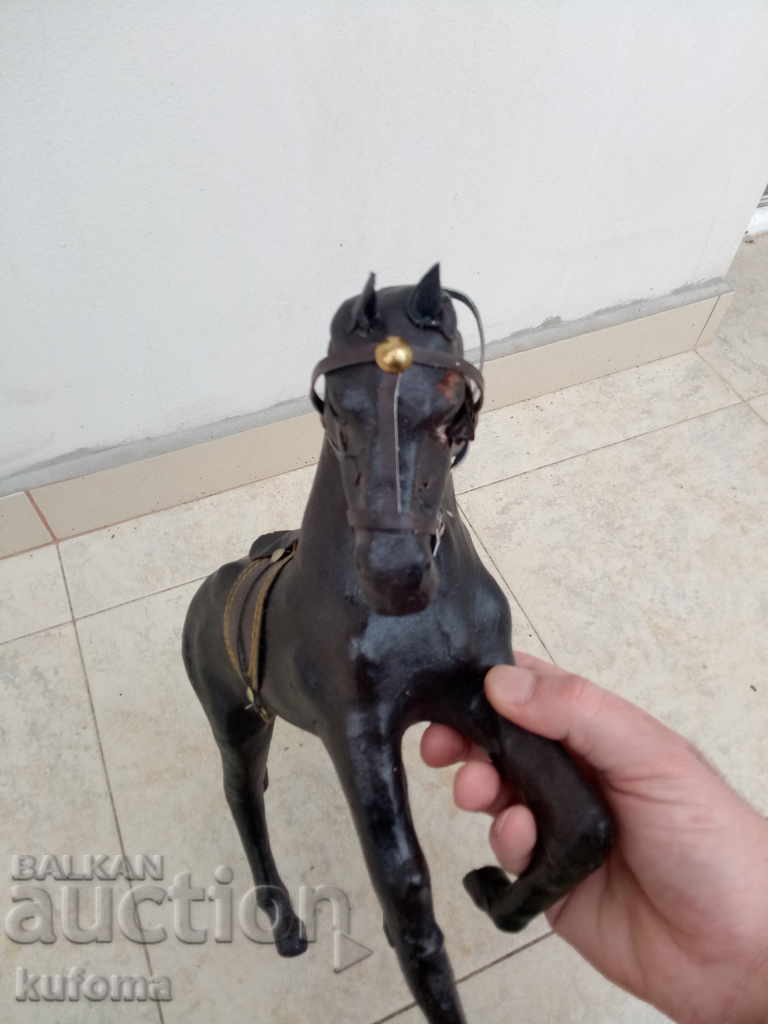 Old leather horse figurine - 5