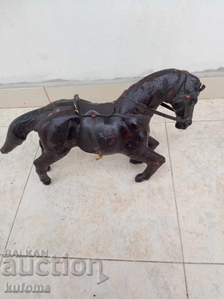 Old leather horse figurine Old leather horse figurine