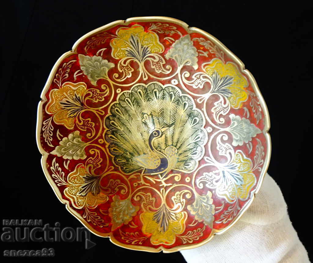 Доставка на Бронзова фруктиера,клетъчен емайл,паун. Доставка на Бронзова фруктиера,клетъчен емайл,паун.