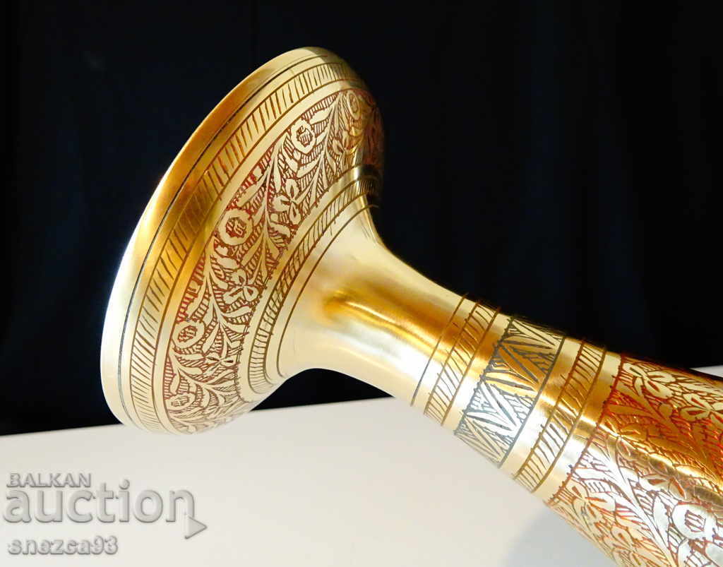 Bronze vase, cloisonné enamel 34 cm - 5 Bronze vase, cloisonné enamel 34 cm - 5