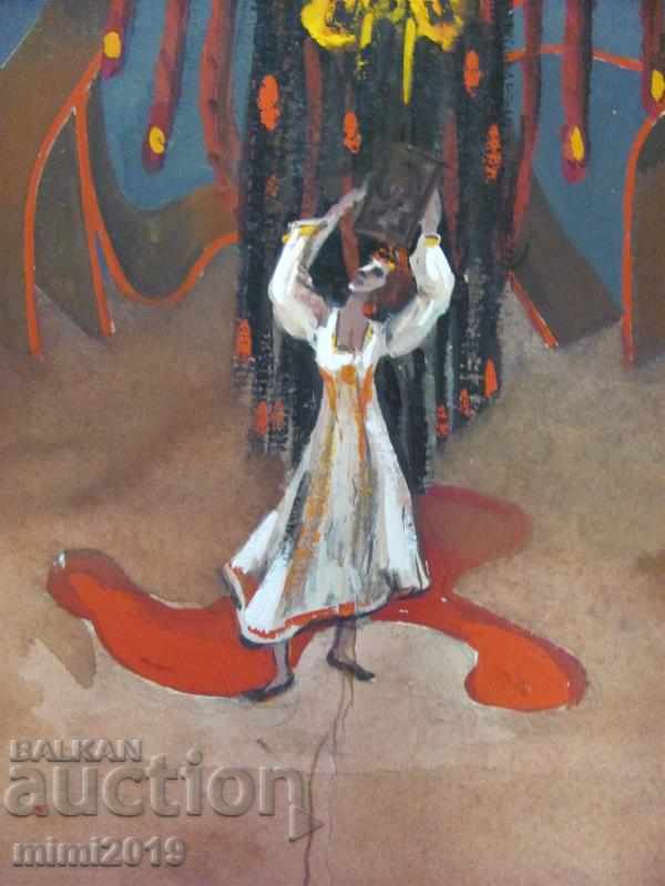 Delivery of Stara Krtina mixed media Nestinarka cardboard 62x44 cm. Delivery of Stara Krtina mixed media Nestinarka cardboard 62x44 cm.