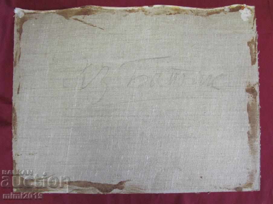 Old Oil painting on canvas 37x27 cm. - 6 Old Oil painting on canvas 37x27 cm. - 6