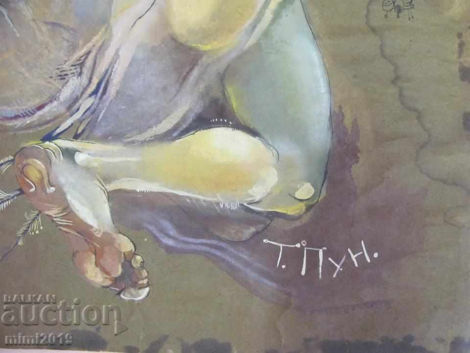 Auction Watercolor T. Puneva 51x36cm Auction Watercolor T. Puneva 51x36cm