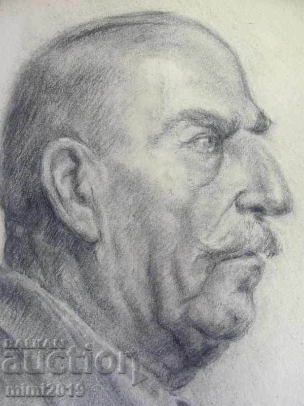 50s Drawing, Portrait of Nikola Baltadjiev pencil on cardboard with price 420.00 BGN | € 214.74 50s Drawing, Portrait of Nikola Baltadjiev pencil on cardboard with price 420.00 BGN | € 214.74