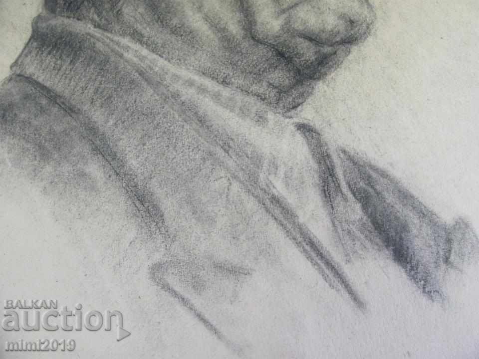 Delivery of 50s Drawing, Portrait of Nikola Baltadjiev pencil on cardboard Delivery of 50s Drawing, Portrait of Nikola Baltadjiev pencil on cardboard