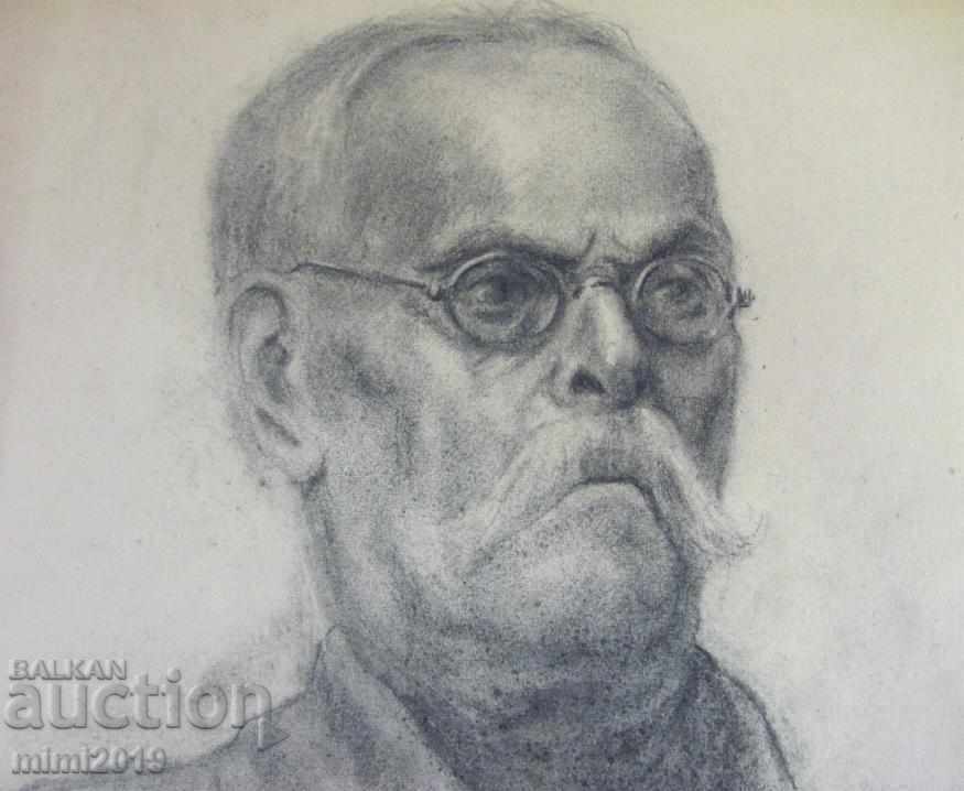 Delivery of 50s Drawing, Portrait of Nikola Baltadjiev pencil on cardboard Delivery of 50s Drawing, Portrait of Nikola Baltadjiev pencil on cardboard