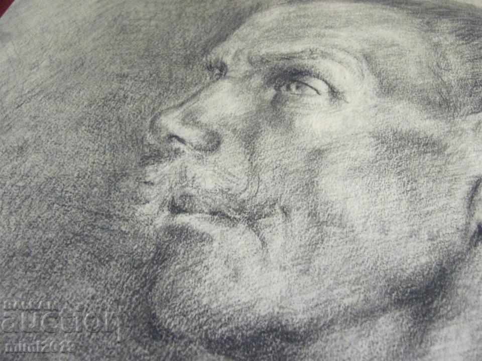 50-те Рисунка, Портрет Никола Балтаджиев молив върху картон с цена 420.00 лв. | € 214.74