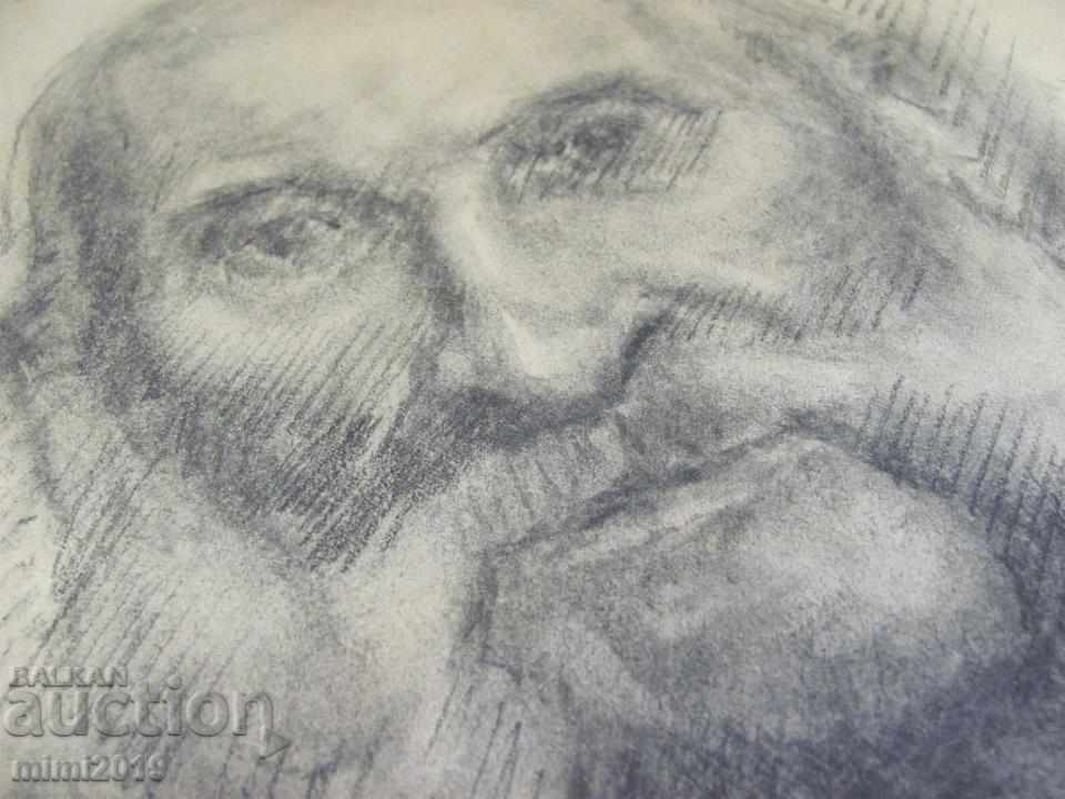 50s Drawing Nikola Baltadjiev portrait of Koyu Denchev - 5 50s Drawing Nikola Baltadjiev portrait of Koyu Denchev - 5