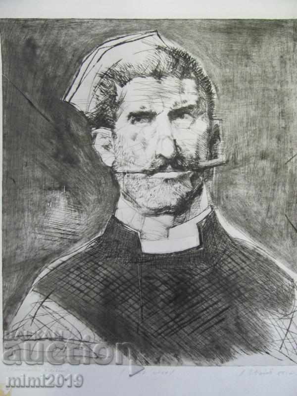 Delivery of Painting by L. Ivanov drypoint Portrait of Hristo Hambarkov Delivery of Painting by L. Ivanov drypoint Portrait of Hristo Hambarkov