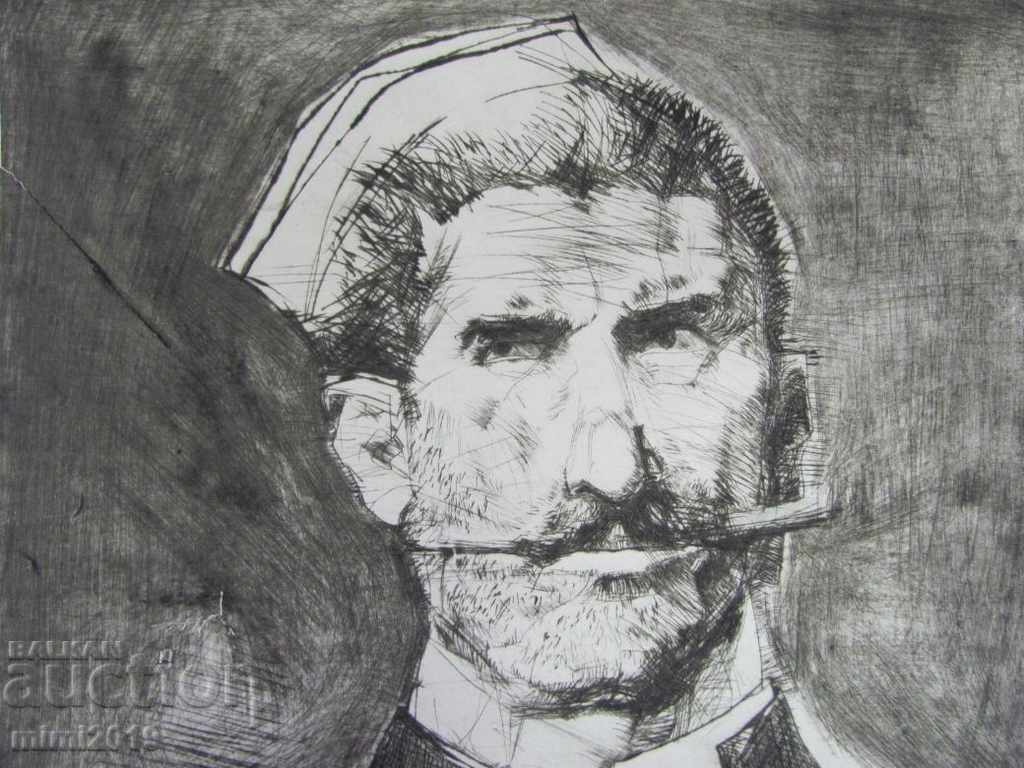 Painting by L. Ivanov drypoint Portrait of Hristo Hambarkov - 5 Painting by L. Ivanov drypoint Portrait of Hristo Hambarkov - 5