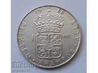 1 ασημένιο στέμμα Σουηδία 1966 - ασημένιο νόμισμα