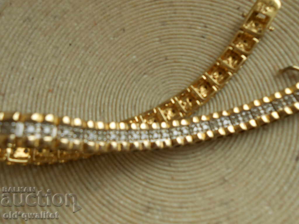 Attractive SILVER BRACELET with gilding DIAMONDS 64 pieces with price 1300.00 BGN | € 664.68 Attractive SILVER BRACELET with gilding DIAMONDS 64 pieces with price 1300.00 BGN | € 664.68