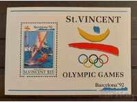 St. Vincent 1992 Sport/Olympic Games Block SPECIMEN MNH