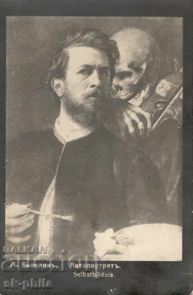 Old postcard - Böcklin, Self-portrait