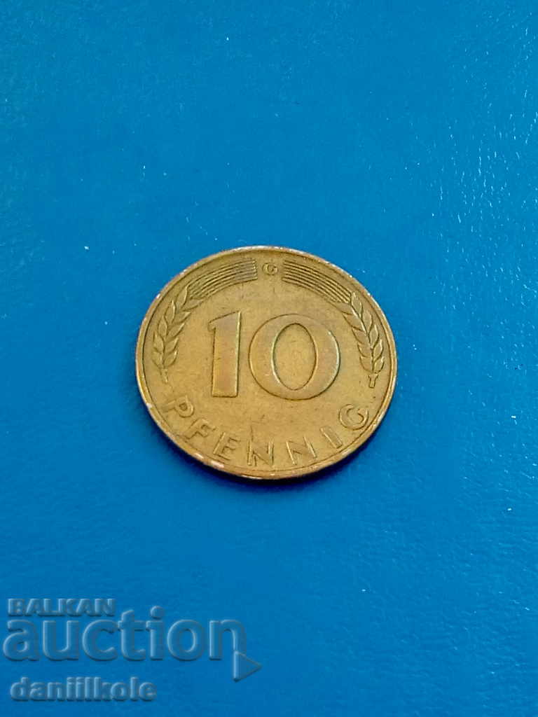 Licitație * $ * Y * $ * GERMANIA FRG 10 PFENNIG 10 PFENNIG - 1949 G * $ * Y * $ *