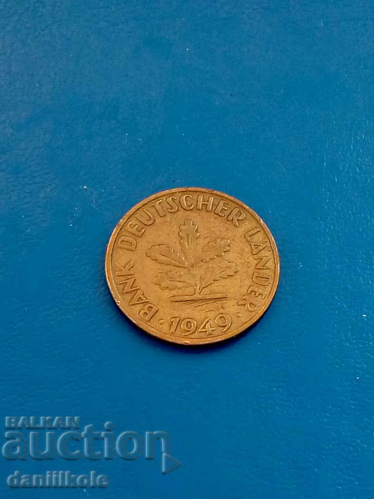 * $ * Y * $ * GERMANIA FRG 10 PFENNIG 10 PFENNIG - 1949 G * $ * Y * $ * - 5