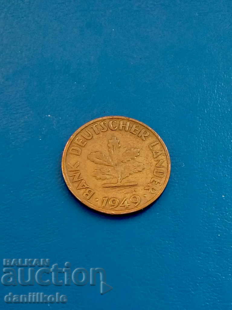 * $ * Y * $ * GERMANIA FRG 10 PFENNIG 10 PFENNIG - 1949 G * $ * Y * $ * - 6