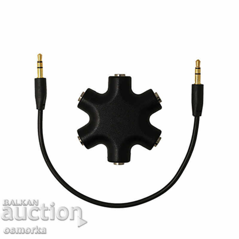 Splitter jack audio de 3,5 mm Splitter căști de 3,5 mm 5 ieșiri Splitter jack audio de 3,5 mm Splitter căști de 3,5 mm 5 ieșiri