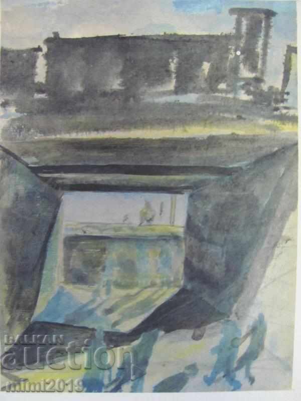 Auction 60s Watercolor N. Kostov Auction 60s Watercolor N. Kostov