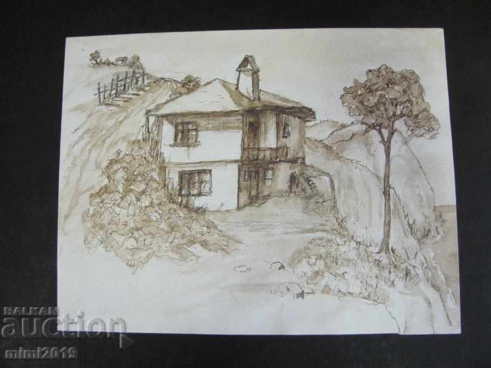 60s Painting by N. Kostov drypoint with price 120.00 BGN | € 61.36