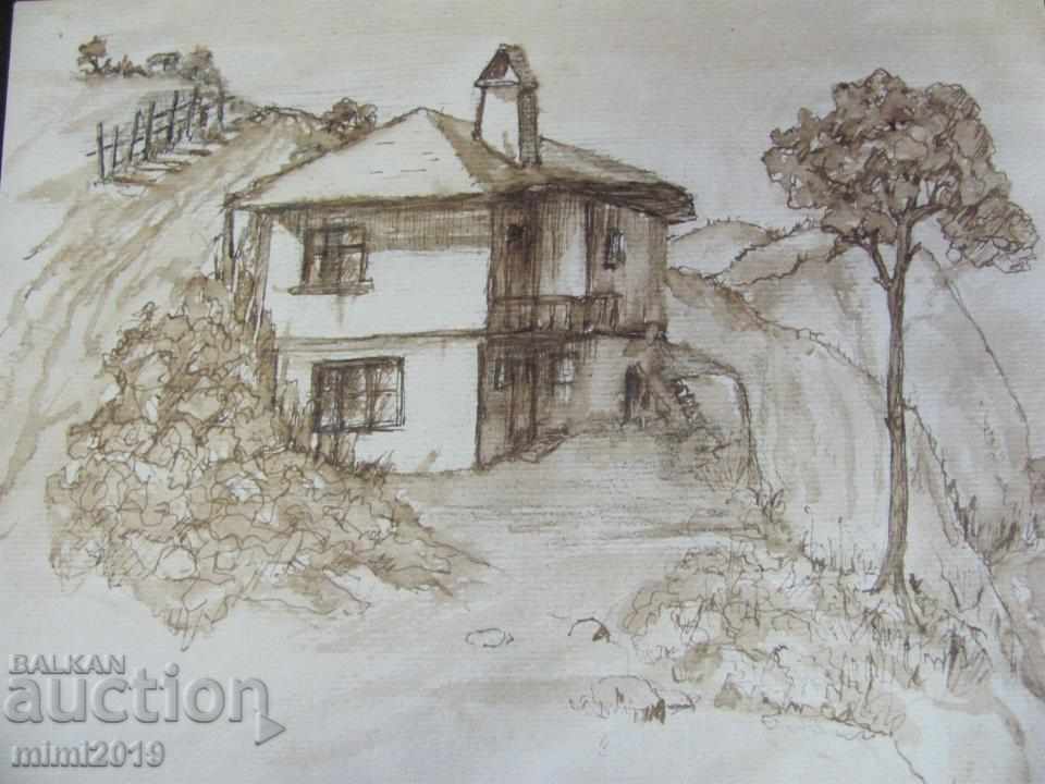 Auction  60s Painting by N. Kostov drypoint