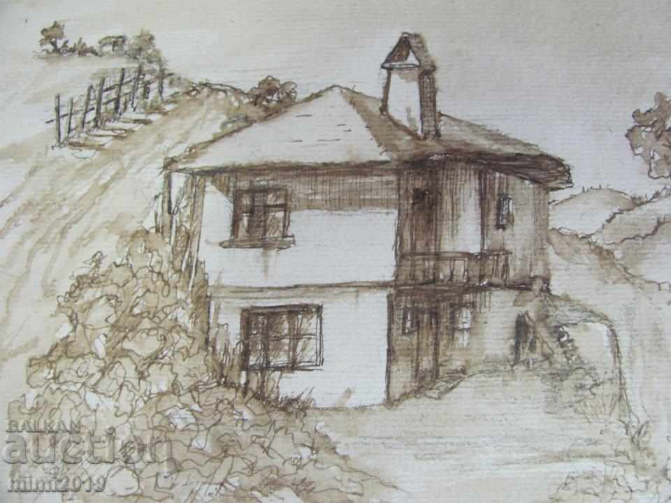 Delivery of 60s Painting by N. Kostov drypoint