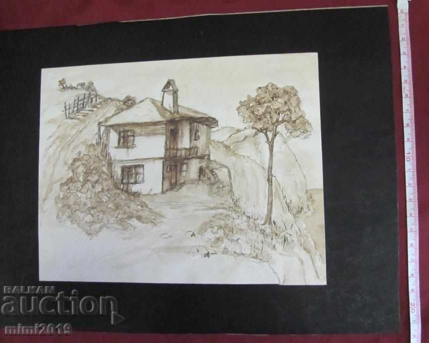 60s Painting by N. Kostov drypoint - 6