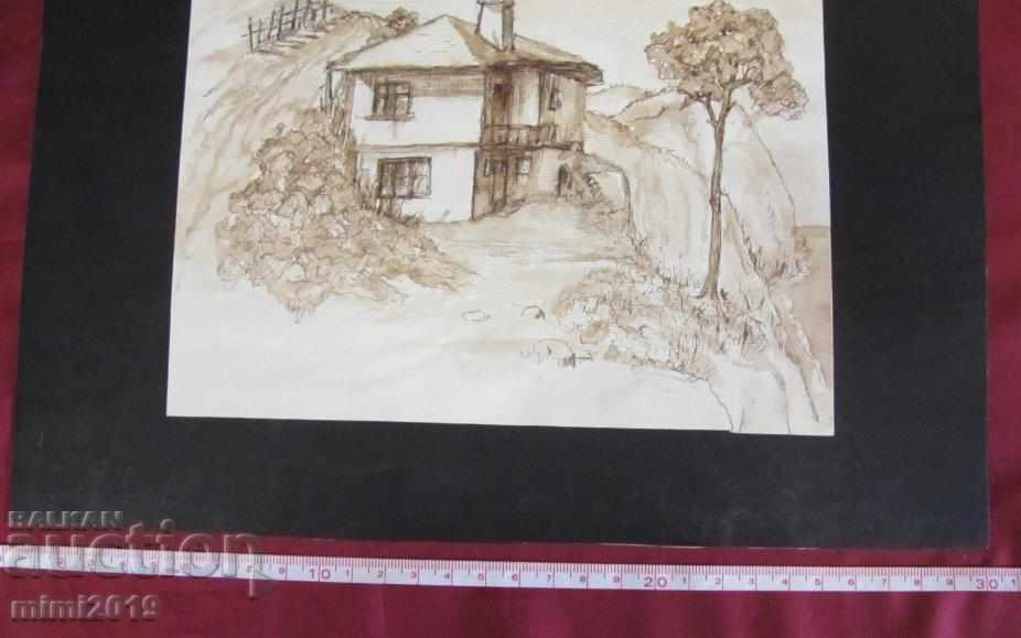 60s Painting by N. Kostov drypoint - 7