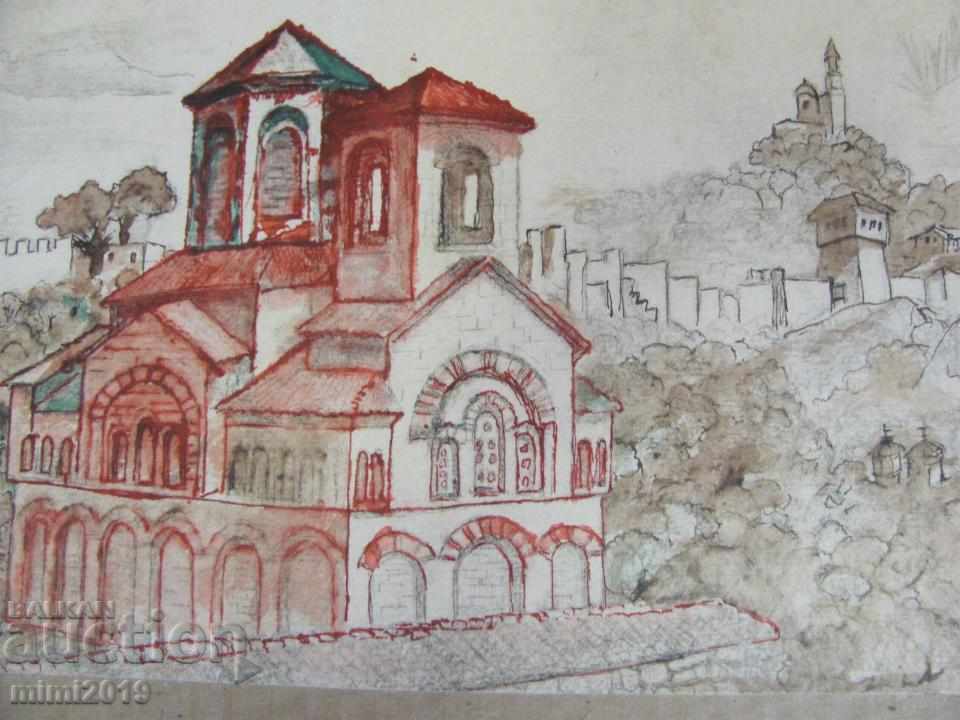 Auction 60s Painting by N. Kostov drypoint Auction 60s Painting by N. Kostov drypoint