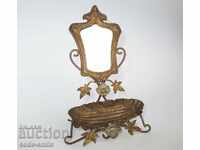 Старо Викторианско настолно огледало с поставка за бижута