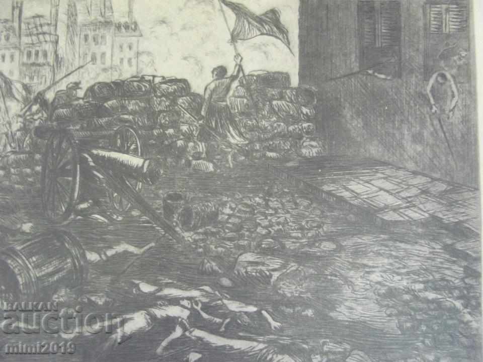 Licitație Grafică, Tipărituri D. Dechev semnat cu un creion sub tipărit Licitație Grafică, Tipărituri D. Dechev semnat cu un creion sub tipărit