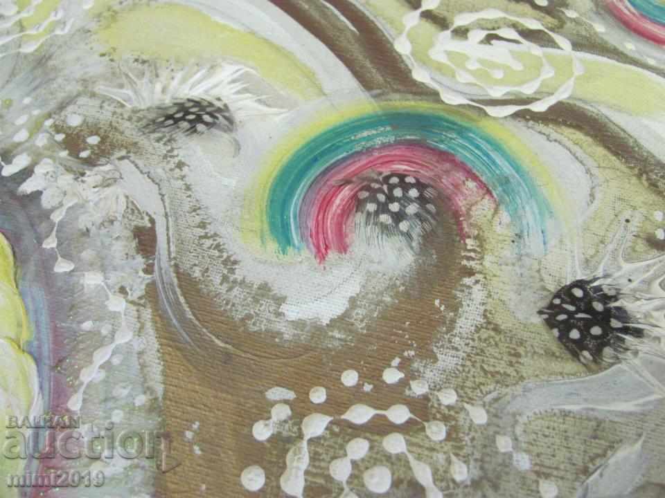 Old oil painting on canvas abstraction - 5 Old oil painting on canvas abstraction - 5