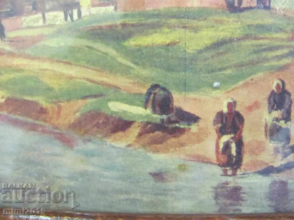 Delivery of 19th century Old lithograph wooden frame with glass Delivery of 19th century Old lithograph wooden frame with glass