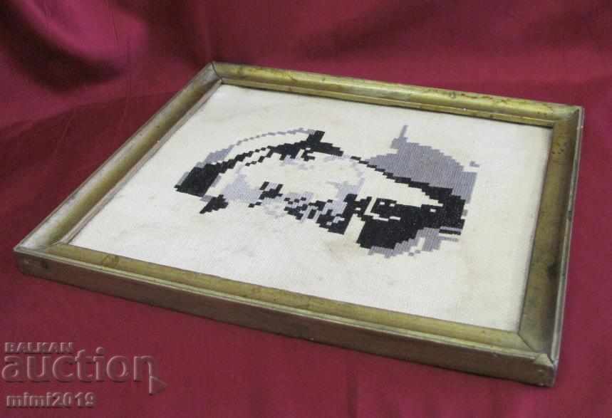 40s Art Deco Tapestry Lenin 33x28cm. - 5 40s Art Deco Tapestry Lenin 33x28cm. - 5