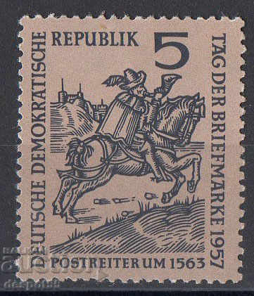 1957. ГДР.  Ден на пощенската марка.
