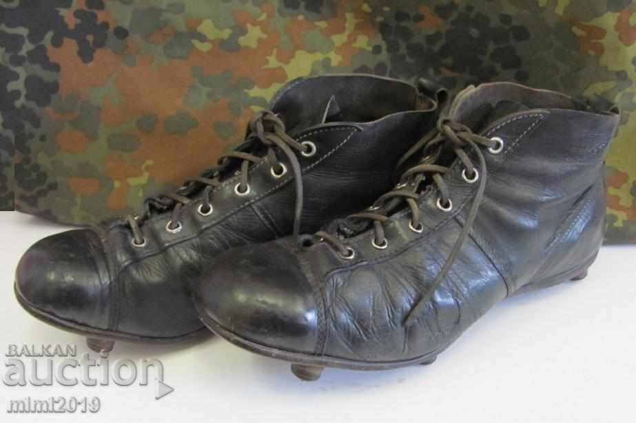 19th century Leather Soccer Shoes very rare