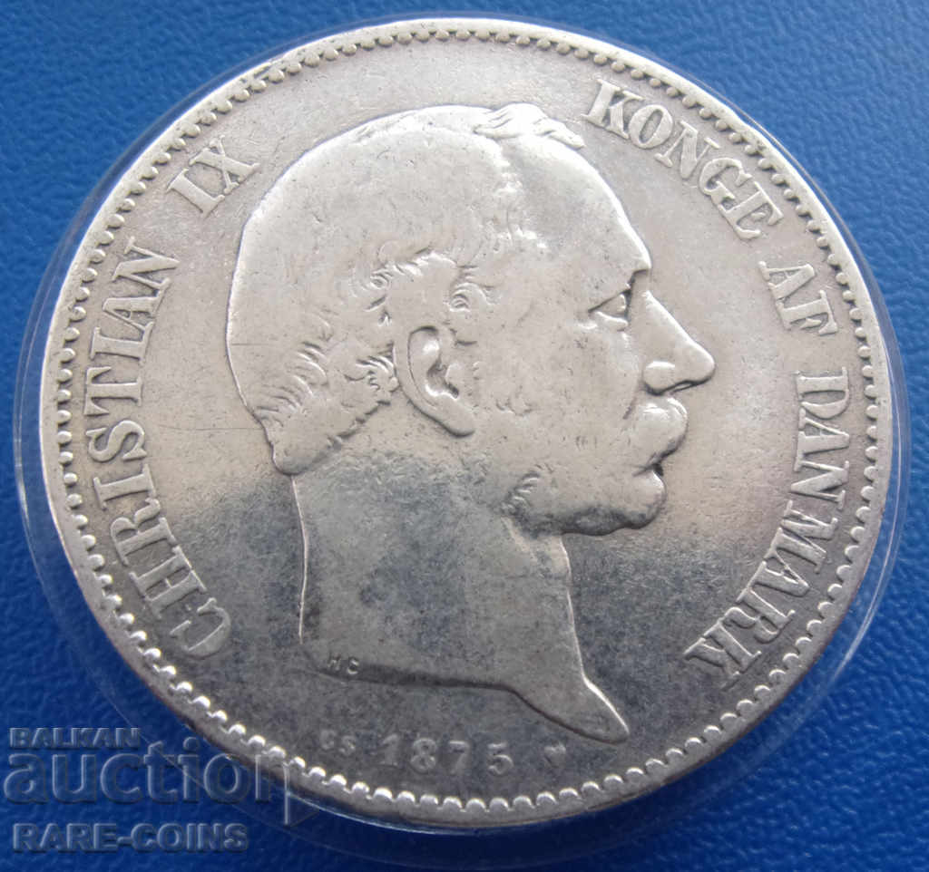 Denmark 2 Crowns 1875 HC // CS Rare Original with price € 43.46 | 85.00 BGN Denmark 2 Crowns 1875 HC // CS Rare Original with price € 43.46 | 85.00 BGN
