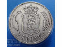 Denmark 2 Crowns 1876 HC // CS Rare Original