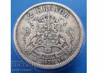 Sweden 2 Crowns 1878 EB Extremely Rare Original